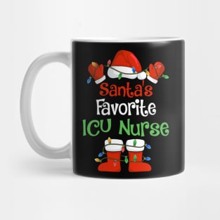 Santa's Favorite ICU Nurse Funny Christmas Pajamas Mug